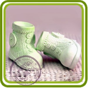 Ботинок вязаный - 3D силиконовая форма для мыла, свечей,гипса и пр.