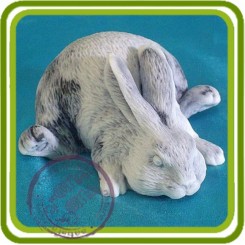 Заяц, Кролик (лапы в стороны) - 3D Объемная силиконовая форма для мыла, свечей, гипса, шоколада и пр.