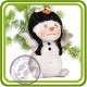 Снеговик в шапке Олененок (малый) -  3D Объемная силиконовая форма для мыла, свечей, гипса, шоколада и пр.