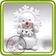 Снеговик в шапке Олененок (малый) -  3D Объемная силиконовая форма для мыла, свечей, гипса, шоколада и пр.