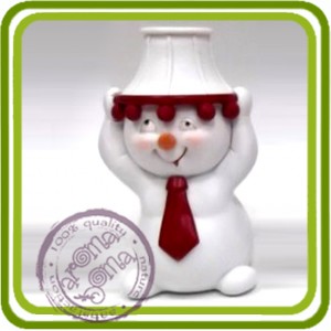 Снеговик Торшер (малый) -  3D Объемная силиконовая форма для мыла, свечей, гипса, шоколада и пр.