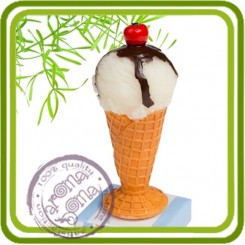 вафельный рожок с шариком мороженого - Объемная силиконовая форма для мыла