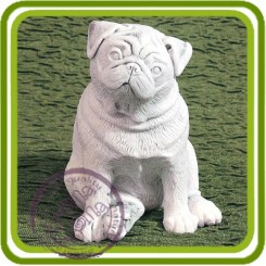 Мопс, собака - 3D Объемная силиконовая форма для мыла, свечей, гипса, шоколада и пр.