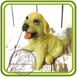 Щенок лабрадора с языком, собака - 3D Объемная силиконовая форма для мыла, свечей, гипса, шоколада и пр.