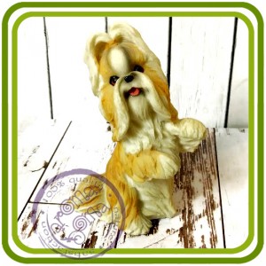 Шицу, Ши-тцу на задних лапах, собака - 3D Объемная силиконовая форма для мыла, свечей, гипса, шоколада и пр.