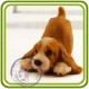 Спаниель (хвостик вверх), собака - 3D Объемная силиконовая форма для мыла, свечей, гипса, шоколада и пр.
