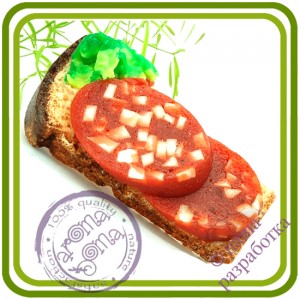 Бутерброд №3 (колбаса, салат, хлеб) - 3D Авторская силиконовая форма для мыла, свечей, шоколада, гипса и пр.