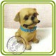 Щенок бультерьера 2 (с палкой), собака - 3D Объемная силиконовая форма для мыла, свечей, гипса, шоколада и пр.