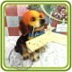 Щенок бигля ( с палкой), собака - 3D Объемная силиконовая форма для мыла, свечей, гипса, шоколада и пр.