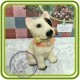 Щенок бультерьера ( с палкой), собака - 3D Объемная силиконовая форма для мыла, свечей, гипса, шоколада и пр.