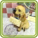 Щенок кокер спаниеля ( с палкой), собака - 3D Объемная силиконовая форма для мыла, свечей, гипса, шоколада и пр.