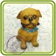 Щенок мопса ( с палкой), собака - 3D Объемная силиконовая форма для мыла, свечей, гипса, шоколада и пр.
