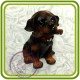Щенок ротвейлера ( с палкой), собака - 3D Объемная силиконовая форма для мыла, свечей, гипса, шоколада и пр.
