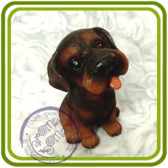 Щенок малый, собака 4 - 3D Объемная силиконовая форма для мыла, свечей, гипса, шоколада и пр.