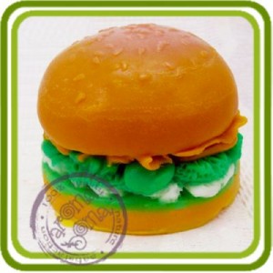 Гамбургер (м) - 3D силиконовая форма для мыла, свечей, шоколада, гипса и пр.