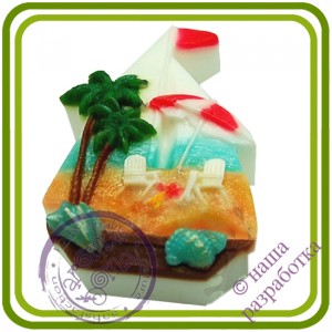 Парусник (пляж) - Эксклюзивная 2D силиконовая форма для мыла, свечей, шоколада, гипса и пр.