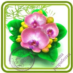 Букет орхидей - 3D Авторская силиконовая форма для мыла, свечей, шоколада, гипса и пр.