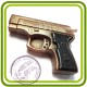 Пистолет (м) - 2D силиконовая форма для мыла, свечей, шоколада, гипса и пр.