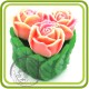 Букет роз на листьях - 3D силиконовая форма для мыла, свечей, шоколада, гипса и пр.