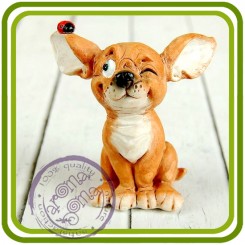 Хитрец, щенок, собака - 3D Объемная силиконовая форма для мыла, свечей, гипса, шоколада и пр.