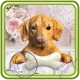 Лабрадор с косточкой, собака - Авторская 2D силиконовая форма для мыла, свечей, шоколада, гипса и пр.