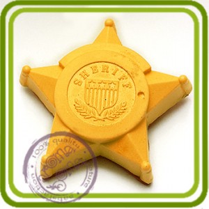 Звезда Шерифа - 2D силиконовая форма для мыла, свечей, шоколада, гипса и пр.