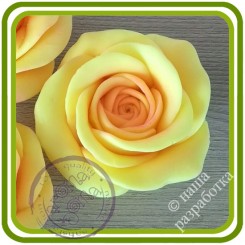 Роза букетная Кустовая 2 средняя. Авторская 3D силиконовая форма для мыла, свечей, шоколада, гипса и пр.