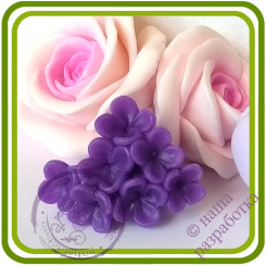 Мелкоцвет Сирени Букетный (7 цветочков на ножке). Авторская 3D силиконовая форма для мыла, свечей, шоколада, гипса и пр.