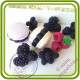 Ежевика Букетная КРУПНАЯ  (3 ягоды на ножке). Авторская 3D силиконовая форма для мыла, свечей, шоколада, гипса и пр.