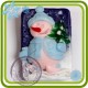 Снеговик с ёлкой - 2D силиконовая форма для мыла, свечей, гипса, шоколада и пр.