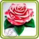 Роза на листьях 1, 3D силиконовая форма для мыла, свечей, шоколада, гипса и пр.