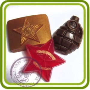 Звезда Защитнику Отечества- пластиковая форма для мыла 
