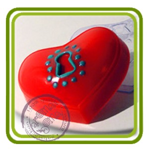 Сердце с замочком- пластиковая форма для мыла