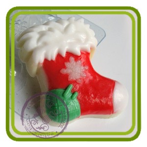 Сапожок рождественский -пластиковая форма для мыла 