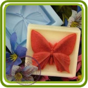 Бабочка в квадратной рамке - 2D силиконовая форма для мыла, свечей, шоколада и пр.