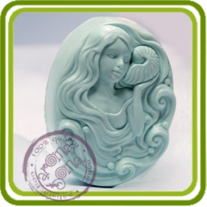 Морская богиня - 2D силиконовая форма для мыла, свечей, шоколада, гипса и пр