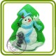 Снеговик в шарфе (елка) - 2D силиконовая форма для мыла, свечей, шоколада, гипса и пр.