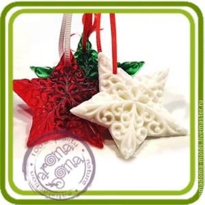Рождественская звезда - 2D силиконовая форма для мыла, свечей, шоколада, гипса и пр.