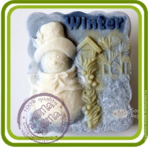 Зима Winter - 2D силиконовая форма для мыла, свечей, шоколада, гипса и пр.