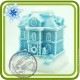 Рождественский домик с часами - 3D силиконовая форма для мыла, свечей, шоколада, гипса и пр.