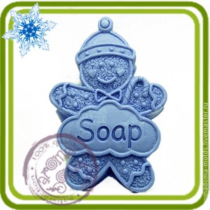 Пряничный человечек (soap) - 2D силиконовая форма для мыла, свечей, шоколада, гипса и пр.