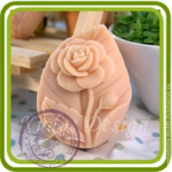 Роза на листе 2д - Объемная силиконовая форма для мыла