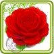 Роза на листьях 2 (3 размера) - 3D силиконовая форма для мыла, свечей, шоколада, гипса и пр.
