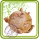 Кот шарик - Объемная силиконовая форма для мыла №624