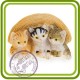 Котята под шляпой - Объемная силиконовая форма для мыла №634