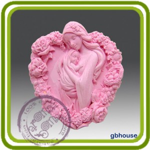 Мамина любовь 2 (сердце б) - 2D силиконовая форма для мыла, свечей, шоколада, гипса и пр.