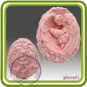 Девушка ангел с младенцем (яйцо подсолнухи) - 3D силиконовая форма для мыла, свечей, шоколада, гипса и пр.