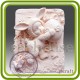 Зайка малыш с яйцом - Объемная силиконовая форма для мыла