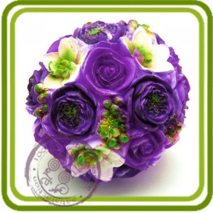 Цветочный шар - 3D силиконовая форма для мыла, свечей, шоколада, гипса и пр.