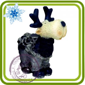 Олень Рождественский - 3D силиконовая форма для мыла, свечей, шоколада, гипса и пр.